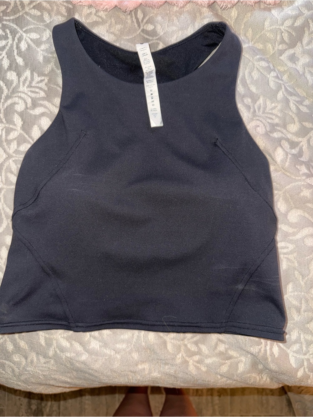 lululemon athletica Black Cropped Sleeveless Athletic Tank